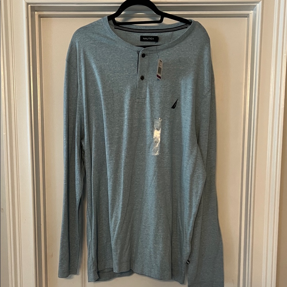 Nautica Men's Long Sleeve Gray Henley